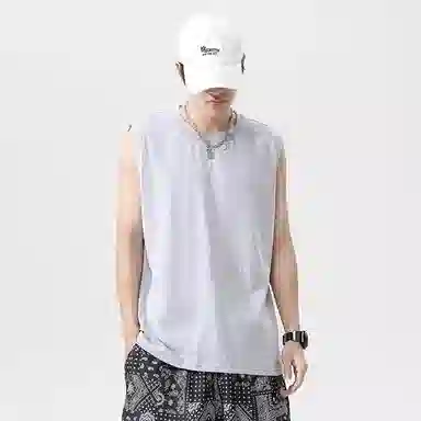 【dme】 日系简约纯棉基础款百搭亲肤柔软透气宽松学生党圆领无袖背心 男女同款