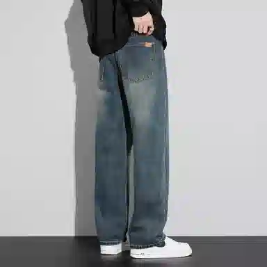 【dme】 美式时尚百搭基础款宽松阔腿牛仔裤 男款 复古蓝