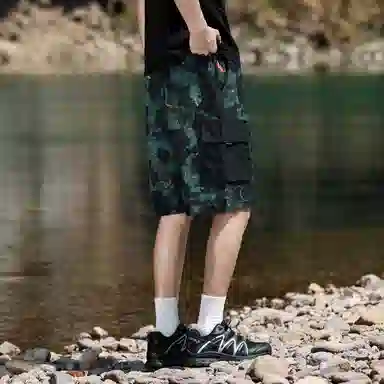 【dme】 美式潮流山系户外迷彩时尚运动宽松百搭五分休闲短裤 男女同款