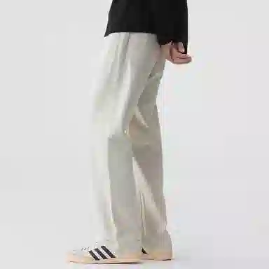 【dme】 纯色简约日常百搭休闲阔腿长裤高级感棉质舒适直筒牛仔裤 男女同款 米色