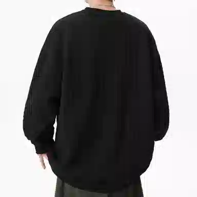 【dme】 时尚简约提花设计感圆领上衣纯色百搭休闲舒适套头长袖卫衣 男女同款