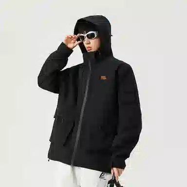 【dme】 美式潮流连帽纯色痞帅高级感防风防水户外休闲外套夹克 男女同款