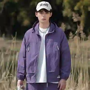 【dme】 美式潮流个性机能风登山跑步健身简约户外纯色凉感连帽轻薄通勤无性别主义外套防晒服 男女同款