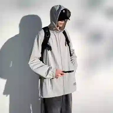 【dme】 美式潮流个性城市通勤登山跑步健身简约户外纯色连帽无性别主义外套 凉感透气速干防晒服 男女同款