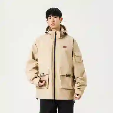 【dme】 美式潮流连帽纯色痞帅高级感防风防水户外休闲外套夹克 男女同款