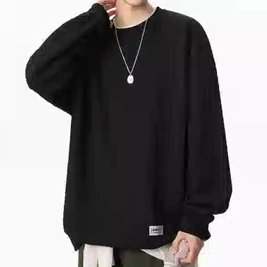 【dme】 时尚简约提花设计感圆领上衣纯色百搭休闲舒适套头长袖卫衣 男女同款