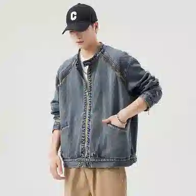 【dme】 美式宽松水洗百搭牛仔外套 男女同款 蓝色