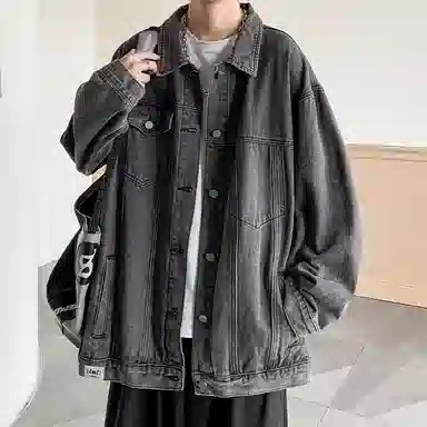 【dme】 时尚简约百搭宽松工装夹克水洗美式复古潮流痞帅牛仔外套 男女同款