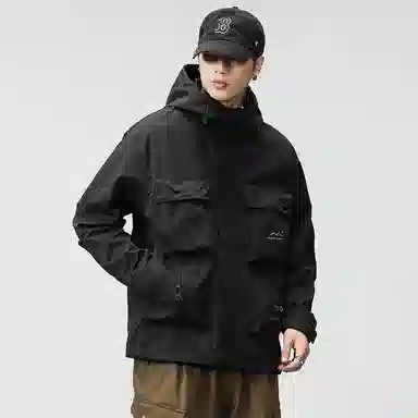 【dme】  美式宽松连帽多口袋户外高街休闲外套  防水防风保暖冲锋衣 男女同款