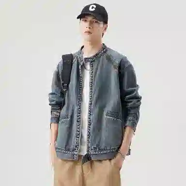 【dme】 美式宽松水洗百搭牛仔外套 男女同款 蓝色