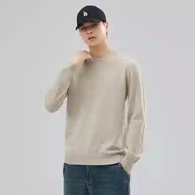 【dme】 圆领套头基础款宽松百搭纯色毛衣 男女同款