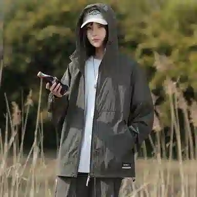 【dme】 美式复古机能风薄款凉感宽松连帽长袖基础款时尚简约百搭休闲 凉感透气速干防晒服 男女同款