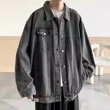 【dme】 时尚简约百搭宽松工装夹克水洗美式复古潮流痞帅牛仔外套 男女同款