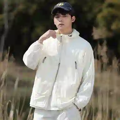 【dme】 美式潮流个性机能风登山跑步健身简约户外纯色凉感连帽轻薄通勤无性别主义外套防晒服 男女同款