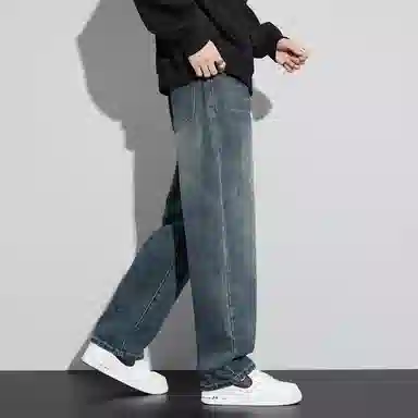 【dme】 美式时尚百搭基础款宽松阔腿牛仔裤 男款 复古蓝