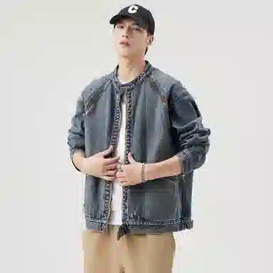 【dme】 美式宽松水洗百搭牛仔外套 男女同款 蓝色