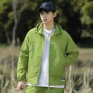 【dme】 美式潮流个性机能风登山跑步健身简约户外纯色凉感连帽轻薄通勤无性别主义外套防晒服 男女同款