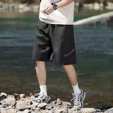 【dme】 纯棉美式潮流大口袋纯色简约运动工装五分裤宽松舒适透气百搭休闲短裤 男女同款