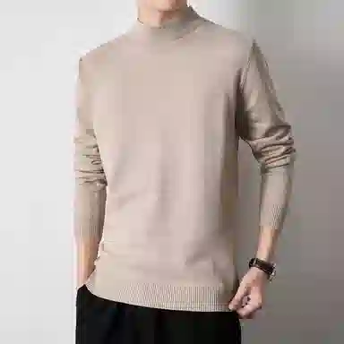 【dme】 基础款时尚百搭针织打底衫纯色高级感宽松半高领毛衣 男款