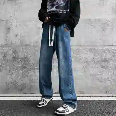 【dme】 美式潮牌中腰显瘦做旧休闲直筒舒适高街宽松牛仔裤 男女同款