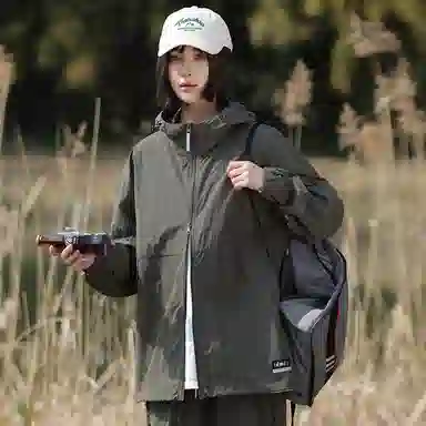 【dme】 美式复古机能风薄款凉感宽松连帽长袖基础款时尚简约百搭休闲 凉感透气速干防晒服 男女同款