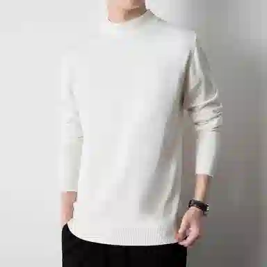 【dme】 基础款时尚百搭针织打底衫纯色高级感宽松半高领毛衣 男款