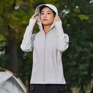 【dme】 潮流个性城市学院风登山跑步健身简约户外纯色凉感连帽轻薄通勤无性别主义外套 凉感透气速干防晒服 男女同款