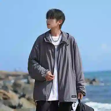 【dme】 美式潮牌超薄款凉感宽松连帽基础款时尚简约百搭休闲防晒服 男女同款