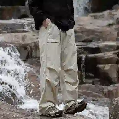 【dme】 美式潮流纯色山系户外休闲舒适耐磨透气百搭宽松中腰时尚直筒工装裤 男女同款