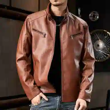 dme Classic Biker Leather Jacket
