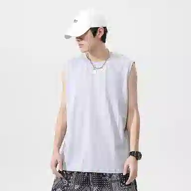 【dme】 日系简约纯棉基础款百搭亲肤柔软透气宽松学生党圆领无袖背心 男女同款