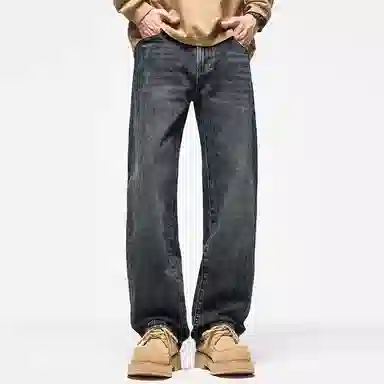 【dme】 时尚简约无弹宽松舒适百搭直筒牛仔裤 男女同款