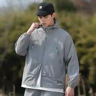 【dme】 美式潮流个性机能风登山跑步健身简约户外纯色凉感连帽轻薄通勤无性别主义外套防晒服 男女同款