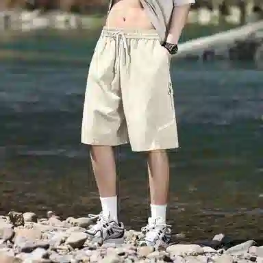 【dme】 纯棉美式潮流大口袋纯色简约运动工装五分裤宽松舒适透气百搭休闲短裤 男女同款