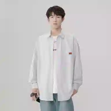 【dme】 美式复古学院风痞帅时尚宽松基础款纹理感休闲百搭长袖衬衫 男女同款