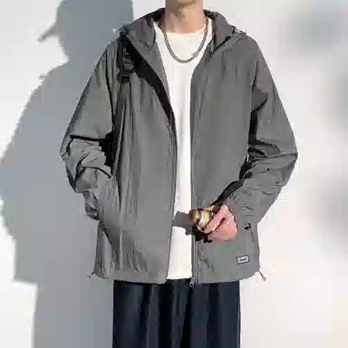 【dme】 美式潮流个性城市通勤登山跑步健身简约户外纯色连帽无性别主义外套 凉感透气速干防晒服 男女同款