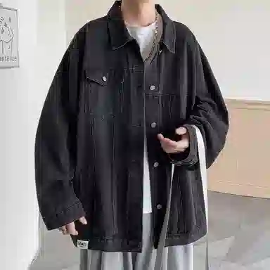 【dme】 时尚简约百搭宽松工装夹克水洗美式复古潮流痞帅牛仔外套 男女同款