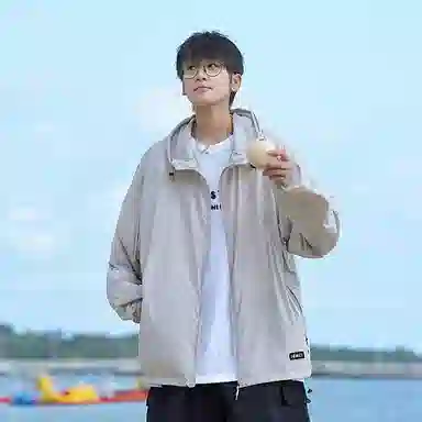 【dme】 美式潮牌超薄款凉感宽松连帽基础款时尚简约百搭休闲防晒服 男女同款