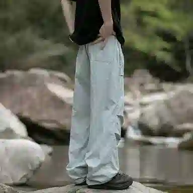 【dme】 美式潮流纯色山系户外休闲舒适耐磨透气百搭宽松中腰时尚直筒工装裤 男女同款