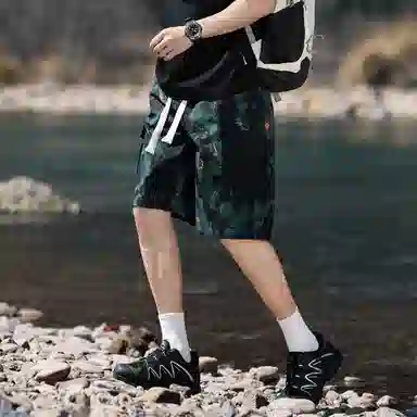 【dme】 美式潮流山系户外迷彩时尚运动宽松百搭五分休闲短裤 男女同款