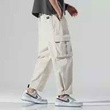 【dme】 纯色时尚大口袋设计感舒适简约户外机能风百搭宽松垂感休闲直筒工装裤 男女同款