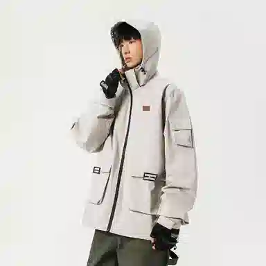 【dme】 美式潮流连帽纯色痞帅高级感防风防水户外休闲外套夹克 男女同款