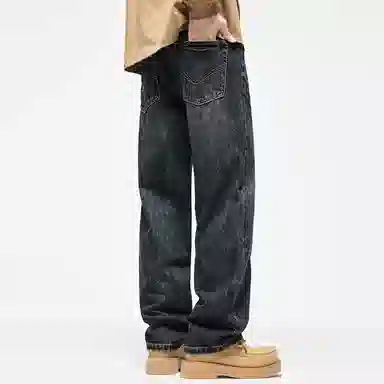 【dme】 时尚简约无弹宽松舒适百搭直筒牛仔裤 男女同款