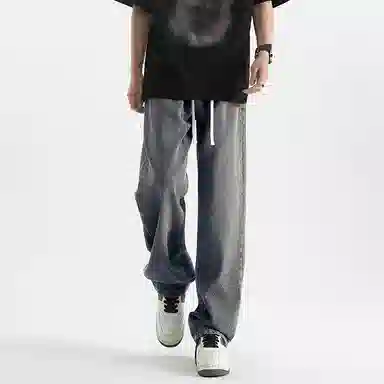 【dme】 美式潮牌显瘦休闲直筒舒适凉感高街宽松阔腿牛仔裤 男女同款