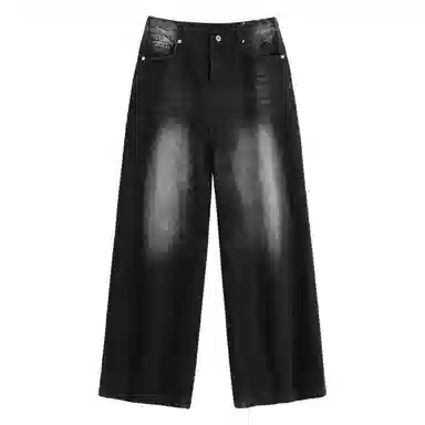 【dme】 美式高街水洗做旧猫爪痕复古宽松休闲通勤百搭垂坠感舒适直筒牛仔裤 男女同款