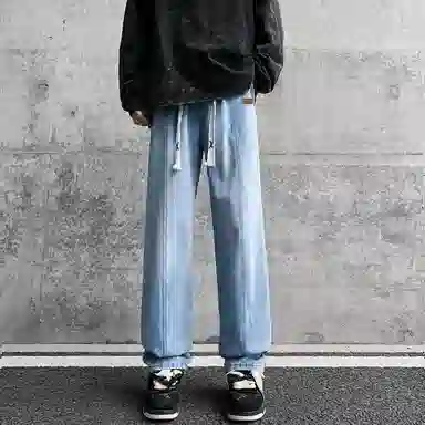 【dme】 美式潮牌中腰显瘦做旧休闲直筒舒适高街宽松牛仔裤 男女同款