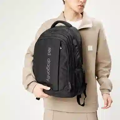 红蜻蜓 黑武士系列 织物 双肩背包 常规 男 骑士黑