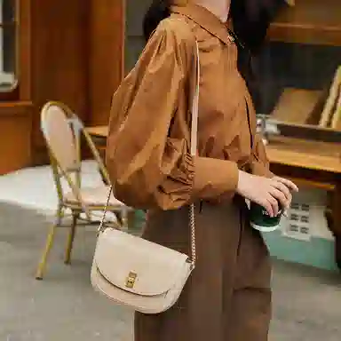 红蜻蜓 美拉德通勤百搭小众 单肩斜挎包 女款 牛剖层皮革 多色