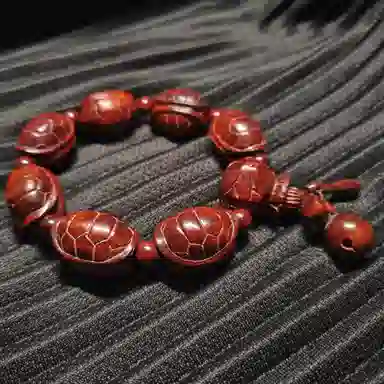 冠莎 精工雕刻正浓阳红高油高密佛珠 招财进宝纳福富甲天下福卦 国风善财转运文玩 紫檀属 木作手串 男女同款情侣款