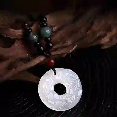 庆大福 招财貔貅如意平安扣  吞金纳福好运连连新中式时尚小众高级感设计简约百搭显气质优雅贵气感 玉髓 项链 男女同款情侣款